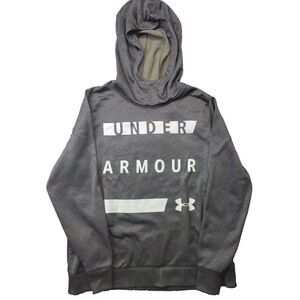 Under Armour Hoodie Mens Loose Large Green Pullover Coldgear With Spellout Logo